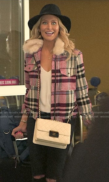 Stephanie's pink plaid jacket with fur collar on The Hills New Beginnings