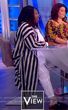 Whoopi’s striped long tunic on The View