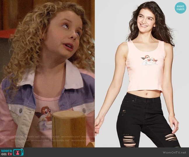 Target Mighty Fine Cerub Fitted Scoop Neck Tank Top  worn by Destiny Baker (Mallory James Mahoney) on Bunkd