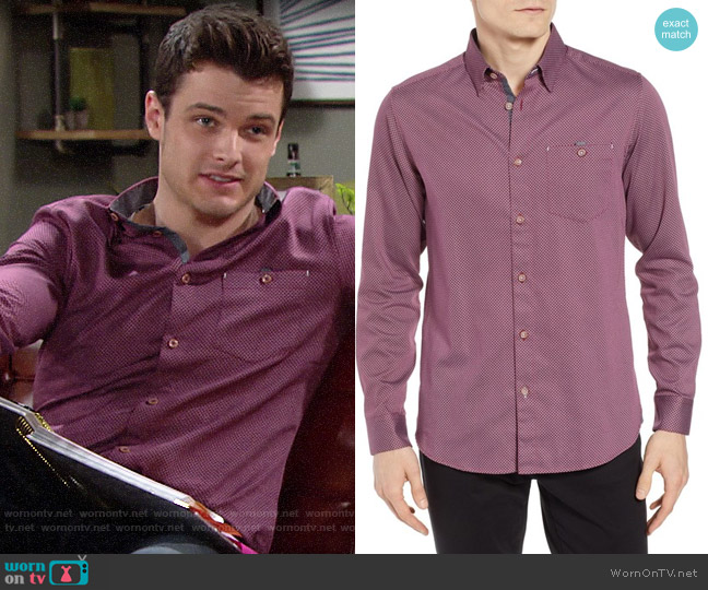 Ted Baker Newyers Geo Shirt worn by Kyle Abbott (Michael Mealor) on The Young and the Restless