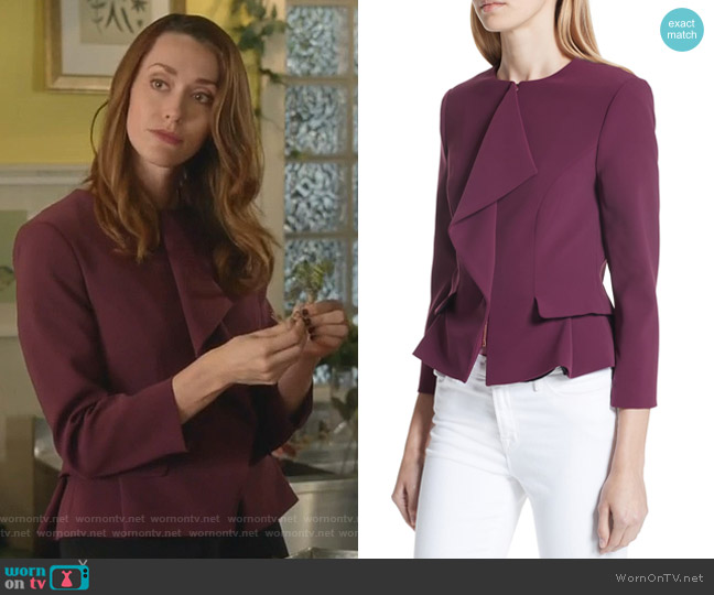 WornOnTV: Abigail’s purple ruffle front jacket on Good Witch | Sarah ...