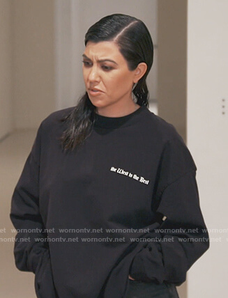Kourtney's black West is the Best Sweater on Keeping Up with the Kardashians