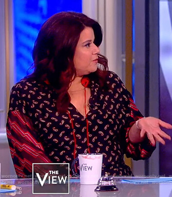 Ana’s mixed print blouse on The View