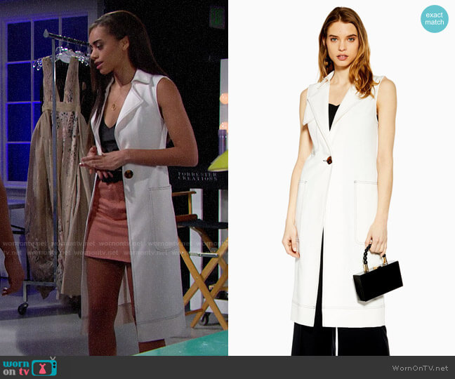 Topshop Utility Sleeveless Duster Coat worn by Zoe (Kiara Barnes) on The Bold and the Beautiful