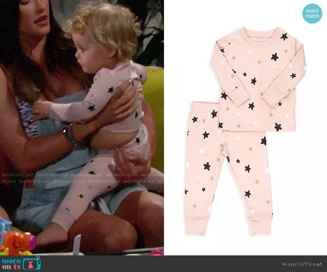 Tun Tun Two-Piece Stars Pajama Set worn by baby Kelly on The Bold and the Beautiful