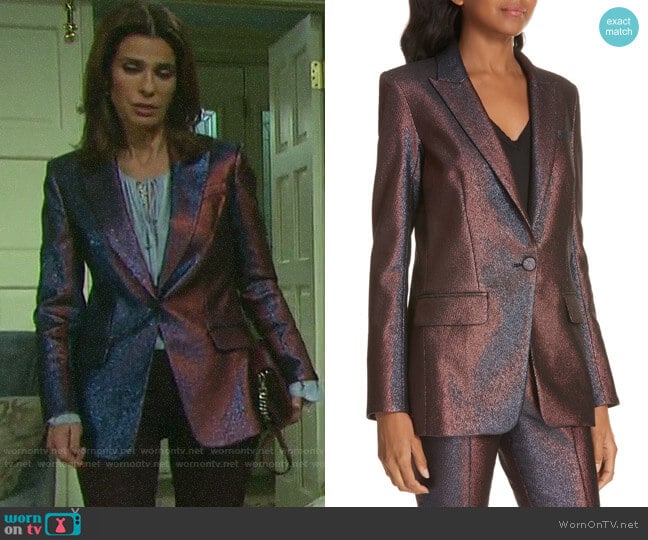 Veronica Beard Ashburn Metallic Blazer worn by Hope Williams (Kristian Alfonso) on Days of our Lives