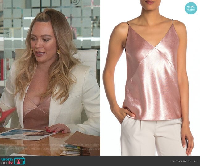 V-Neck Bias Cami by Vince worn by Kelsey Peters (Hilary Duff) on Younger