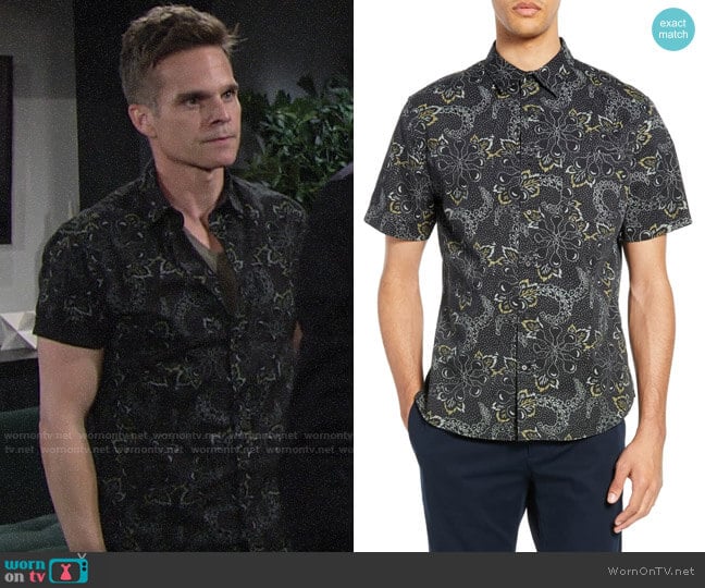 Vince Floral Slim Fit Sport Shirt worn by Kevin Fisher (Greg Rikaart) on The Young and the Restless