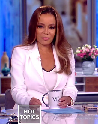 Sunny’s white blazer and trim camisole on The View