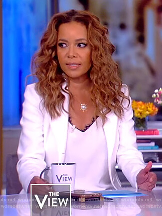 Sunny’s white blazer and trim camisole on The View