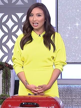 Jeannie’s neon yellow mini dress on The Real