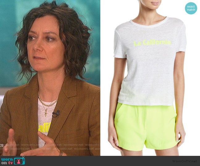 La Californie Linen Tee by A.L.C. worn by Sara Gilbert on The Talk