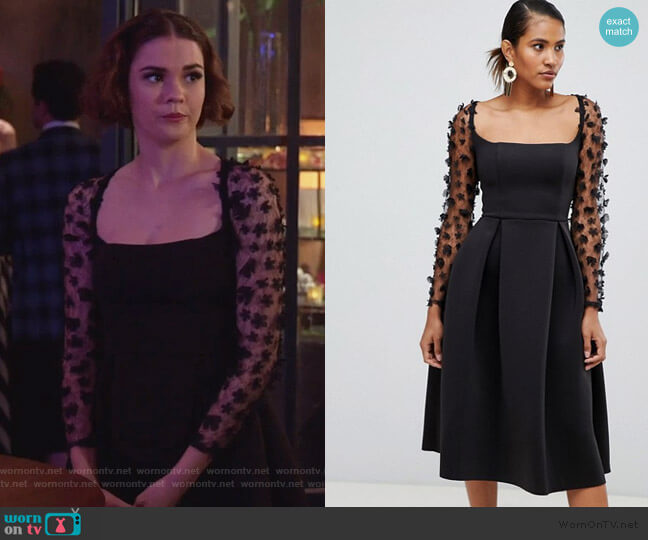 WornOnTV: Callie’s black floral lace dress on Good Trouble | Maia ...