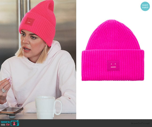 acne studios hot pink beanie