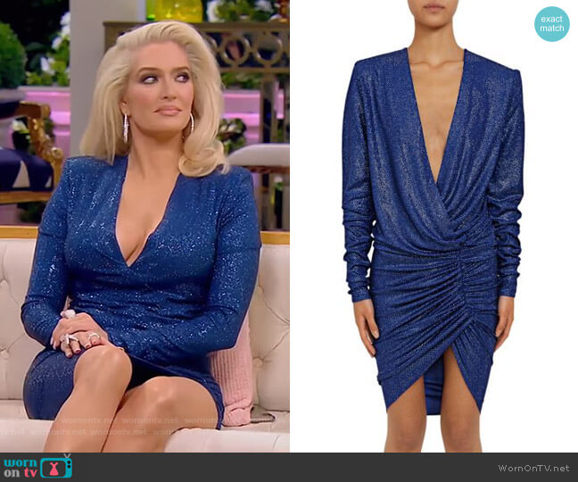 Microcrystal V-Neck Dress by Alexandre Vauthier worn by Erika Jayne on The Real Housewives of Beverly Hills