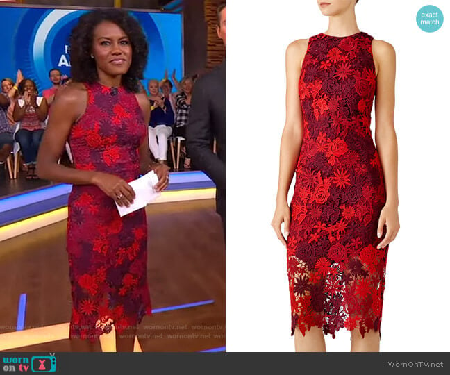 Floral Lace Sheath Dress by Alexia Admor worn by Janai Norman on Good Morning America