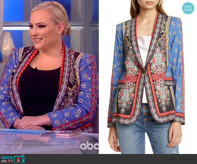 Macey Mix Print Blazer by Alice + Olivia worn by Meghan McCain on The View