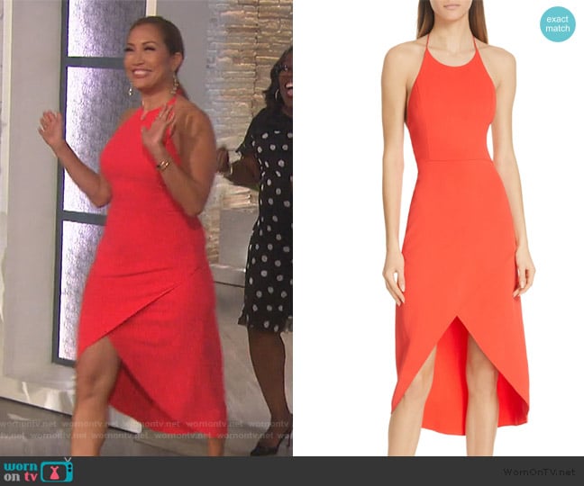Kristy Halter Neck High/Low Dress by Alice + Olivia worn by Carrie Inaba  on The Talk