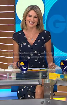 Amy’s navy floral wrap dress on Good Morning America