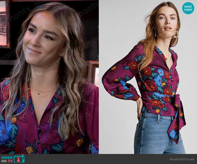 Anthropologie Moulinette Soeurs Maisie Blouse worn by Kristina Corinthos (Lexi Ainsworth) on General Hospital