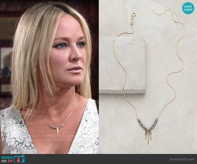 Anthropologie Zerene Necklace worn by Sharon Newman (Sharon Case) on The Young and the Restless