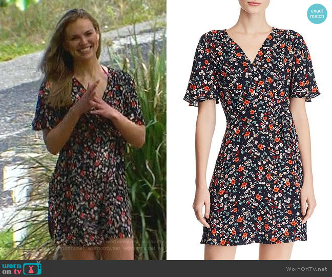 Floral Faux-Wrap Dress by Aqua worn by Hannah Brown on The Bachelorette