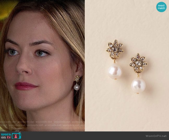 BHLDN Whitley Drop Earrings worn by Hope Logan (Annika Noelle) on The Bold and the Beautiful