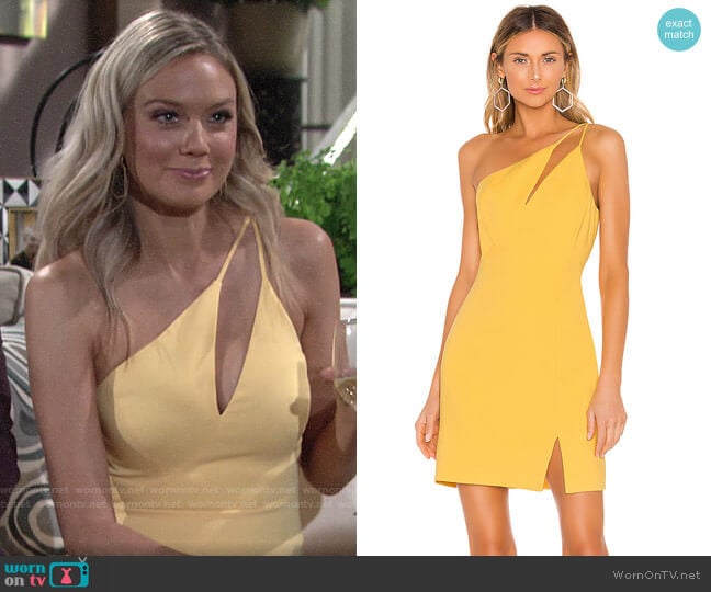 Bcbgmaxazria One Shoulder Cutout Dress worn by Abby Newman (Melissa Ordway) on The Young and the Restless