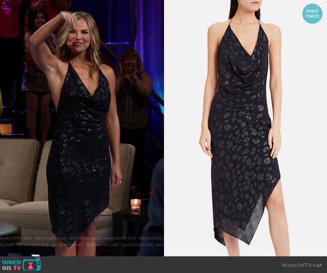 Cowl Neck Halter Dress by Cushnie worn by Hannah Brown on The Bachelorette