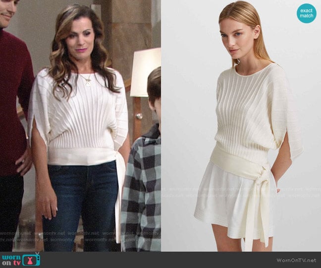 Club Monaco Armadilla Merino Sweater worn by Chelsea Lawson (Melissa Claire Egan) on The Young and the Restless