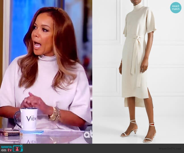 Short-Sleeve Mock-Neck Sweater Dress by Co worn by Sunny Hostin on The View