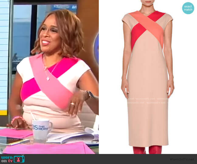 WornOnTV: Gayle’s pink cross front dress on CBS This Morning | Gayle ...