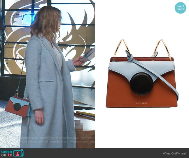 Phoebe Mini Leather Crossbody Bag by Danse Lente worn by Clare O'Brien (Phoebe Dynevor) on Younger