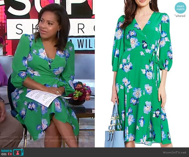 WornOnTV: Sheinelle’s green floral wrap dress on Today | Sheinelle ...