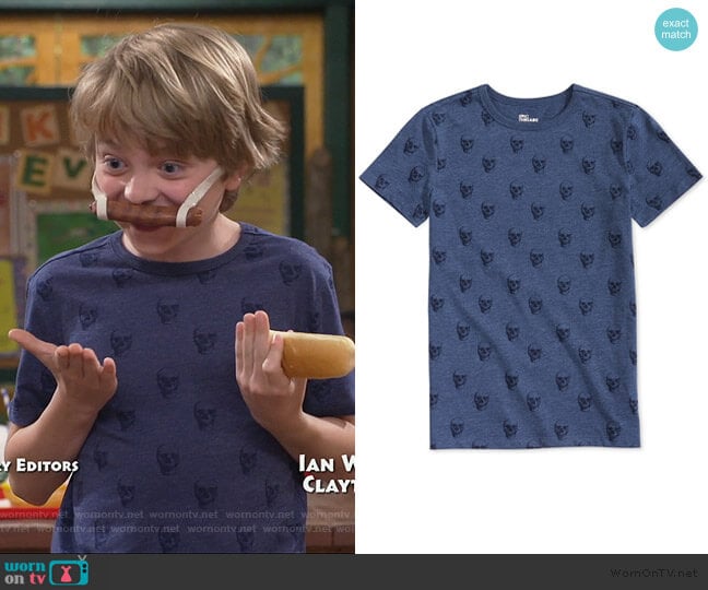 Big Boys Skull Graphic T-Shirt by Epic Threads worn by Finn Sawyer (Will Buie Jr) on Bunkd