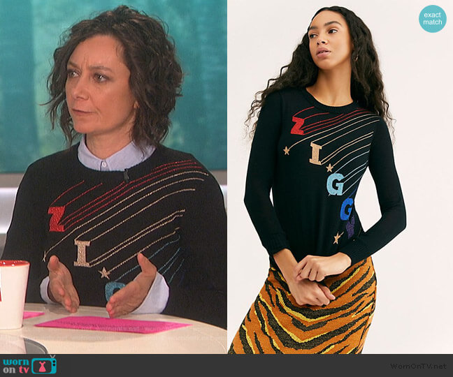 Ziggy Sweater by Free People worn by Sara Gilbert on The Talk