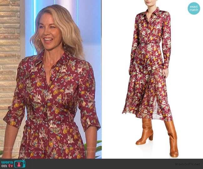 Jane Mythical Print Shirtdress by Gabriela Hearst worn by Jenna Elfman on The Talk