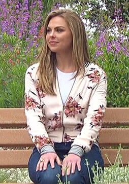 Hannah’s floral bomber jacket on The Bachelorette