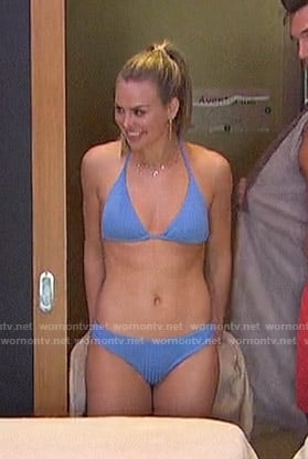 Hannah's blue ribbed bikini on The Bachelorette