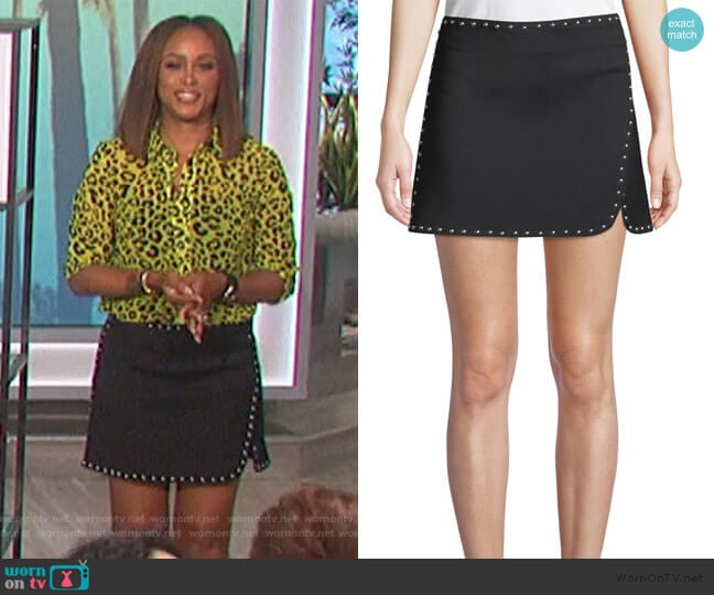 Studded Miniskirt by Helmut Lang worn by Eve on The Talk