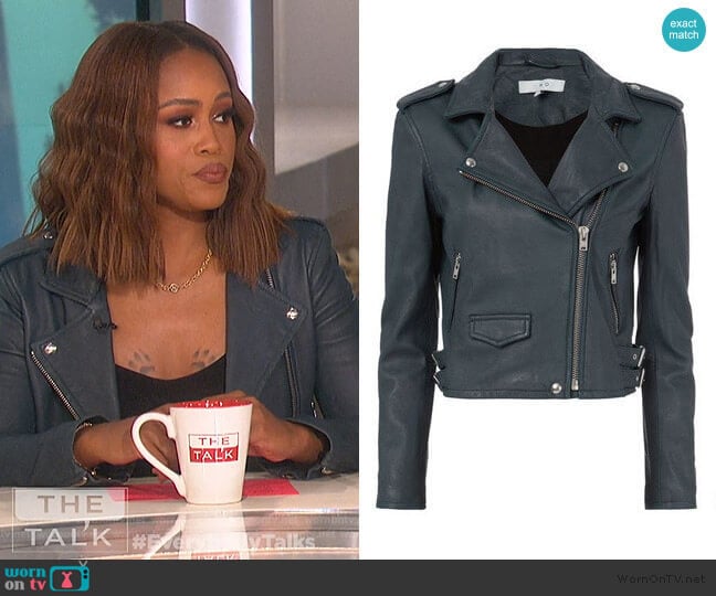 Ashville Leather Moto Jacket by IRO worn by Eve on The Talk