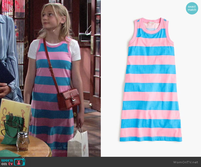 J. Crew Girls' maxi dress in rugby stripe worn by Faith Newman (Alyvia Alyn Lind) on The Young and the Restless