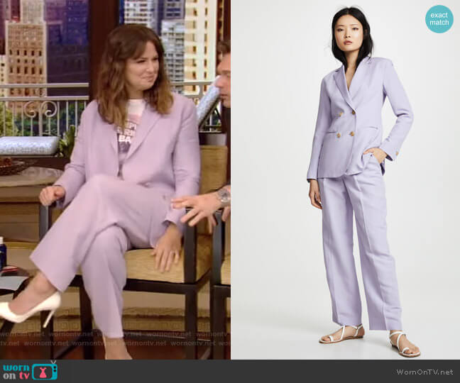 Hannah Blazer and Gianna Pants by Jenny Park worn by Katie Lowes on Live with Kelly and Ryan