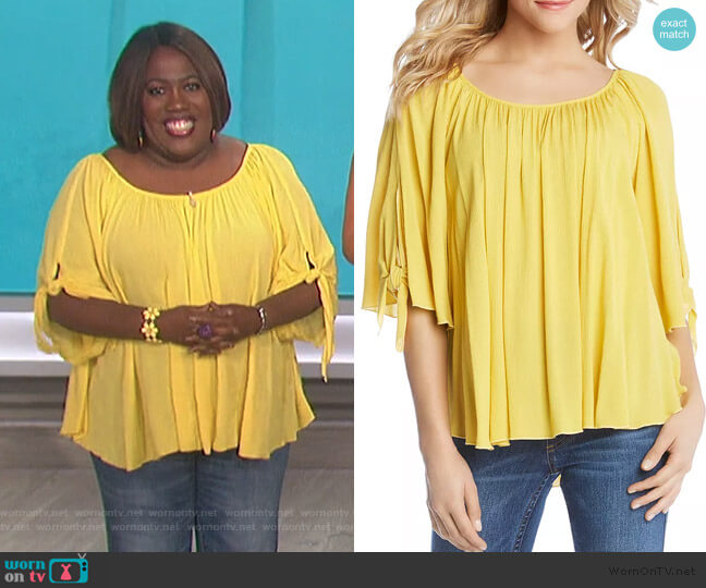 Tie-Sleeve Top by Karen Kane worn by Sheryl Underwood on The Talk