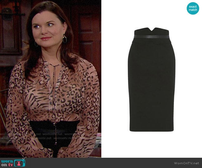 Karen Millen High-Waisted Pencil Skirt worn by Katie Logan (Heather Tom) on The Bold and the Beautiful