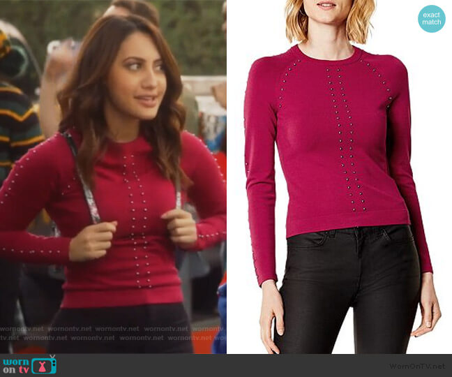 WornOnTV: Ana’s red studded sweater on Grown-ish | Francia Raisa ...