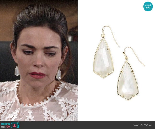 Kendra Scott Carla Earrings worn by Victoria Newman (Amelia Heinle) on The Young and the Restless