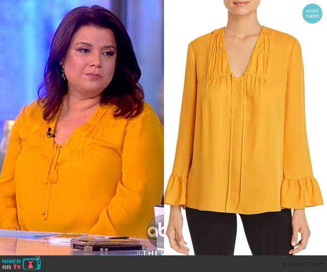 Mia Tie-Front Silk Blouse by Kobi Halperin worn by Ana Navarro on The View