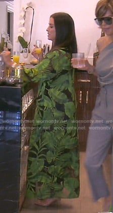 Kyle's leaf print kimono on The Real Housewives of Beverly Hills