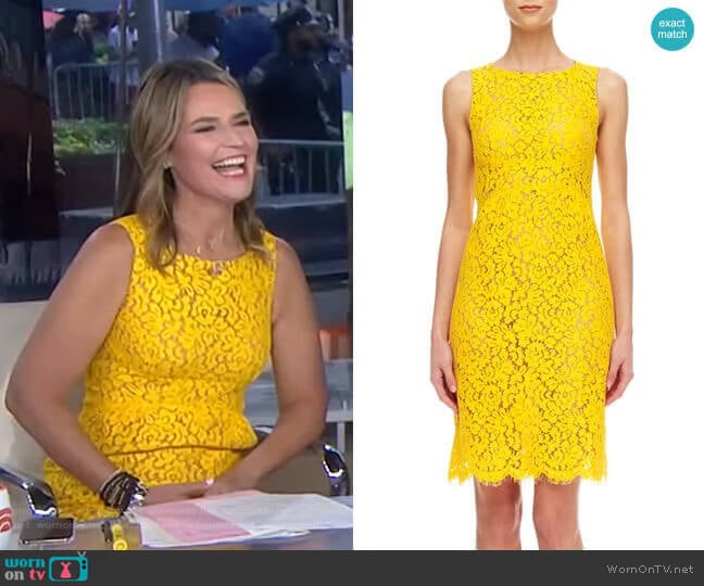 Lace Sheath Dress by Michael Kors worn by Savannah Guthrie on Today